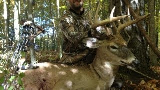 Michigan Deer Hunting 10 point Bow Kill  Solo Filmed Hunt [upl. by Nonaihr]