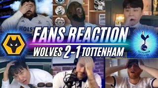 SPURS FANS REACTION TO WOLVES 21 SPURS  PREMIER LEAGUE [upl. by Eirhtug]