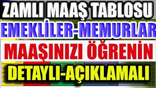 Zamlı Maaş Tablosu  Emekliler Memurlar Detaylı Açıklamalı Maaşınızı Öğrenin [upl. by Trust]