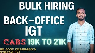 BACK OFFICE II JOB HIRING II IGT ll Freshers amp Experience both igt jobjob job chat [upl. by Briana40]