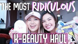 The Most RIDICULOUS Korean Beauty Haul Ever feat HeyitsFeiii [upl. by Leirad]