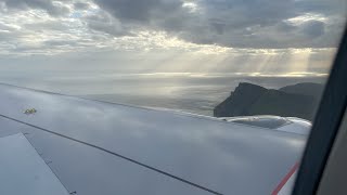 Landing at Vágar Airport FAEEKVG in the Faroe Island 13082023 [upl. by Kriste174]