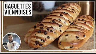 Baguettes viennoises aux pépites de chocolat Ma recette de pains viennois maison facile [upl. by Ynnos]