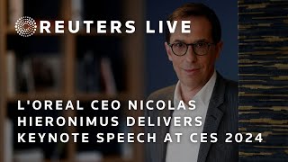 LIVE LOréal CEO Nicolas Hieronimus delivers keynote speech at CES 2024 [upl. by Annaer118]