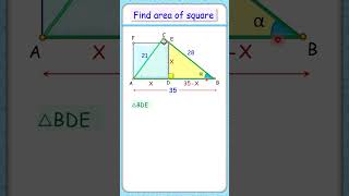 Find area of square maths geometry olympiad cds cat sat iit cbse ssc cgl exam 147 [upl. by Enairb]