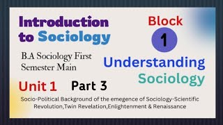 Introduction to Sociology1st SemesterBlock 1Unit 1Part 3Folk wayzUnderstanding Sociology [upl. by Shamrao]