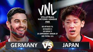 Germany vs Japan  Mens VNL 2024 [upl. by Ahsinnod]