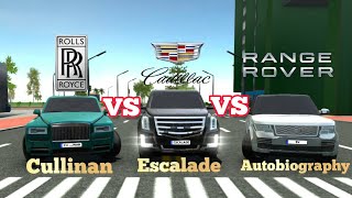 Car Simulator 2 RollsRoyce Cullinan Vs Cadillac Escalade Vs Range Rover Autobiography Top Speed [upl. by Oberstone]