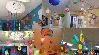 Preschool decoration ideasclassroom paper flowers decoration ideasWall hanging decoration ideas [upl. by Ahtamas]