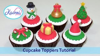 Cómo hacer figuras de NAVIDAD para cupcakes 🎄  Kaomi Tutoriales [upl. by Inahteb]