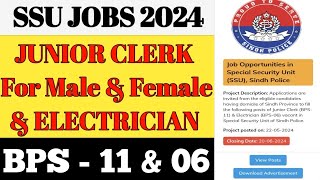 Junior Clerk amp Electrician Jobs In SSU 2024 policejobs2024 ssujobs2024 [upl. by Ebbie]