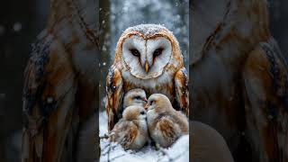 Barn Owl Protects Chicks from Intense Rainstorm barnowl owls birds trending rainsounds [upl. by Orsay]