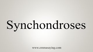 How To Say Synchondroses [upl. by Ahsiled]