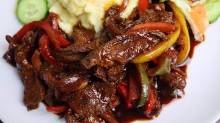 HOW TO MAKE THE MOST DELICIOUS JAMAICAN PEPPER STEAK  PEPPER STEAK RECIPE [upl. by Vadim]