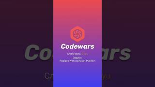 Codewars replace with alphabet position Алгоритм решения programming [upl. by Sharlene]