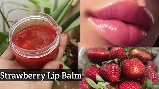 Diy Natural Strawberry🍓Lip Balm💋How to Make Balm at HomeGet Baby Softamp pink lips Naturally at home [upl. by Livvy991]