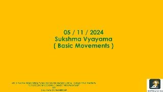 Sukshma Vyayama  Basic Movements   RYS Session Of 5th November 2024 [upl. by Elisa575]