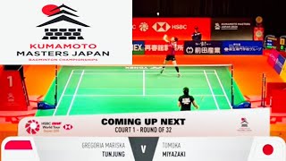 Gregoria Mariska Tunjung Ina vs Tomoka Miyazaki jpn  R32  Kumamoto Masters Japan 2024 [upl. by Toms]