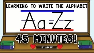 How to Write Letters AZ – Learning to Write the Alphabet for Kids – Uppercase and Lowercase Letters [upl. by Ardnassac]