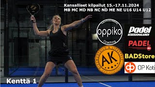 Padel JKL  Kansalliset kilpailut 16112024 Kenttä 1 [upl. by Oijres]