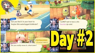 Audie Merengue amp Gulliver Animal Crossing New Horizons  Day 2 Journal [upl. by Euseibbob]