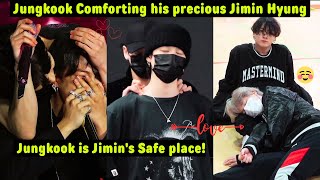 Jungkook is Jimins Safe place Jungkook Comforting his small and precious Jimin Hyung [upl. by Arihsay]