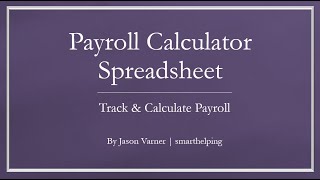 Payroll Calculator Excel Template [upl. by Helene90]