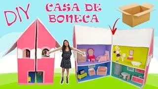 DIY Casinha de Boneca de Papelão  Móveis  Para Polly Barbie Monster High Frozen EAH EG [upl. by Fernas]