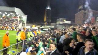 Shamrock Rovers fans after the Bohs League game in Dalymount 150411 [upl. by Lyell]