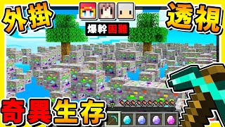 Minecraft 如果❤用外掛【Xray透視】可以生存嗎😂  透明世界【奇異生存】 你絕對沒看過的【外掛作弊世界】 全字幕 [upl. by Lessirg]