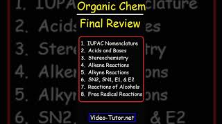 Organic Chemistry 1 Final Exam Review [upl. by Aliahkim]