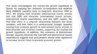 Revisiting the Tourism Led Growth Hypothesis in a Dual Model Using Mwald Granger Causality Analysis [upl. by Kellyann]