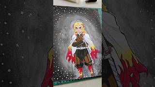 Draw Rengoku animedrawing watercolor art demonslayer fps viralshort shorts [upl. by Llevad557]