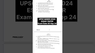 UPSC mains 2024 Essay paper Essay paper  upsc Essay paper [upl. by Giddings261]