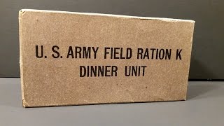 1943 US Army Field Ration K Dinner Unit Vintage MRE Review Meal Ready to Eat Taste Test [upl. by Nylhtac]