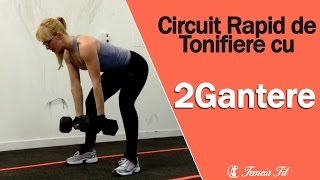 Circuit Rapid Tonifiere cu 2 Gantere [upl. by Tanah]