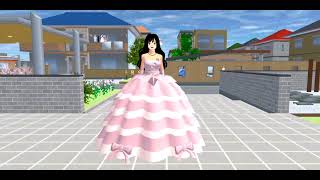 Ball Gown Wedding Dress Tutorial  How to Make Wedding Dress Ball Gown in Sakura School Simulator [upl. by Yud]