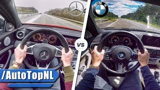 BMW 5 Series vs Mercedes Benz E Class M550i vs AMG E43 SOUND AUTOBAHN POV amp 0250kmh by AutoTopNL [upl. by Alaham]