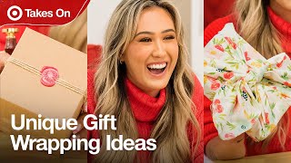 5 Easy amp Unique Gift Wrapping Ideas Everyone Should Try Ft LaurDIY  Target Takes On [upl. by Wooster]