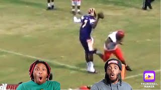 LAMAR WAS UNSTOPPABLE IN HS Ki amp Jdot Reacts to Lamar Jackson high school football highlights [upl. by Held359]