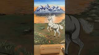 Cheval art painting acrylique cheval therapie drawing [upl. by Evangelia657]