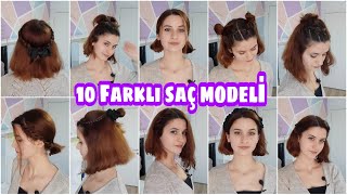 KISA SAÇLAR İÇİN SAÇ MODELLERİ  10 Farklı Saç Modeli [upl. by Norej757]