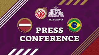 Latvia v Brazil  Press Conference  FIBA Olympic Qualifying Tournament 2024  Latvia [upl. by Llenahs]