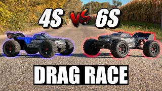 ARRMA KRATON 4S V2 and 6S EXB DRAG RACE  Which is Faster [upl. by Ellmyer530]