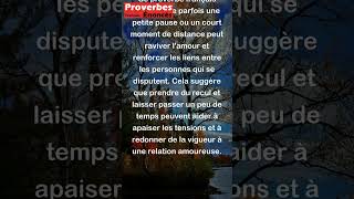 Proverbe Français  Courte absence et courte querelle sont à lamour force nouvelle shorts [upl. by Einned269]