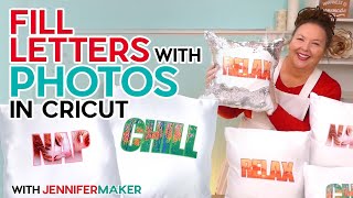 How to Fill Letters with Photos in Cricut Design Space for Sublimation amp Print Then Cut Designs [upl. by Gord]