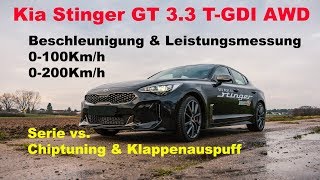 Kia Stinger GT 33 TGDI AWD Beschleunigung amp Leistungsmessung [upl. by Lever883]