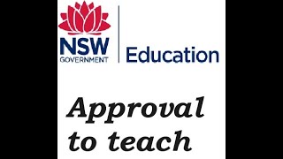 Approval to teach NSW Department of Education [upl. by Down507]