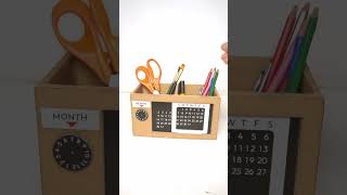 How to make Calendar Desk Organizer from cardboard with easy amp simple steps🔥 shorts diy organizer [upl. by Sharline366]