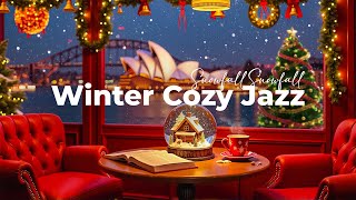 Sydney Winter Jazz Vibes ❄️ Cozy Ambience with Jazz Music amp Snowfall by the Opera House [upl. by Arrehs757]